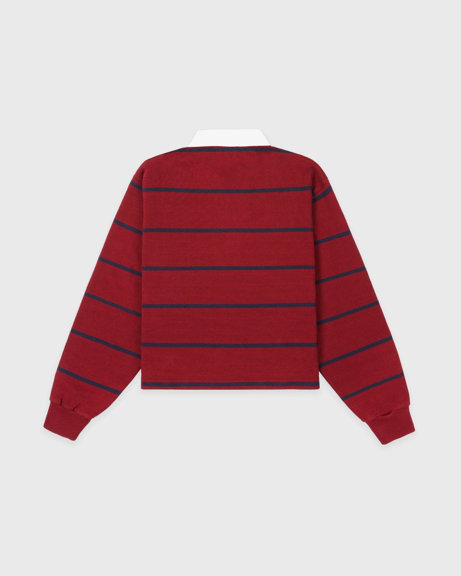 Serif Logo Rugby Polo - Merlot/White/Navy