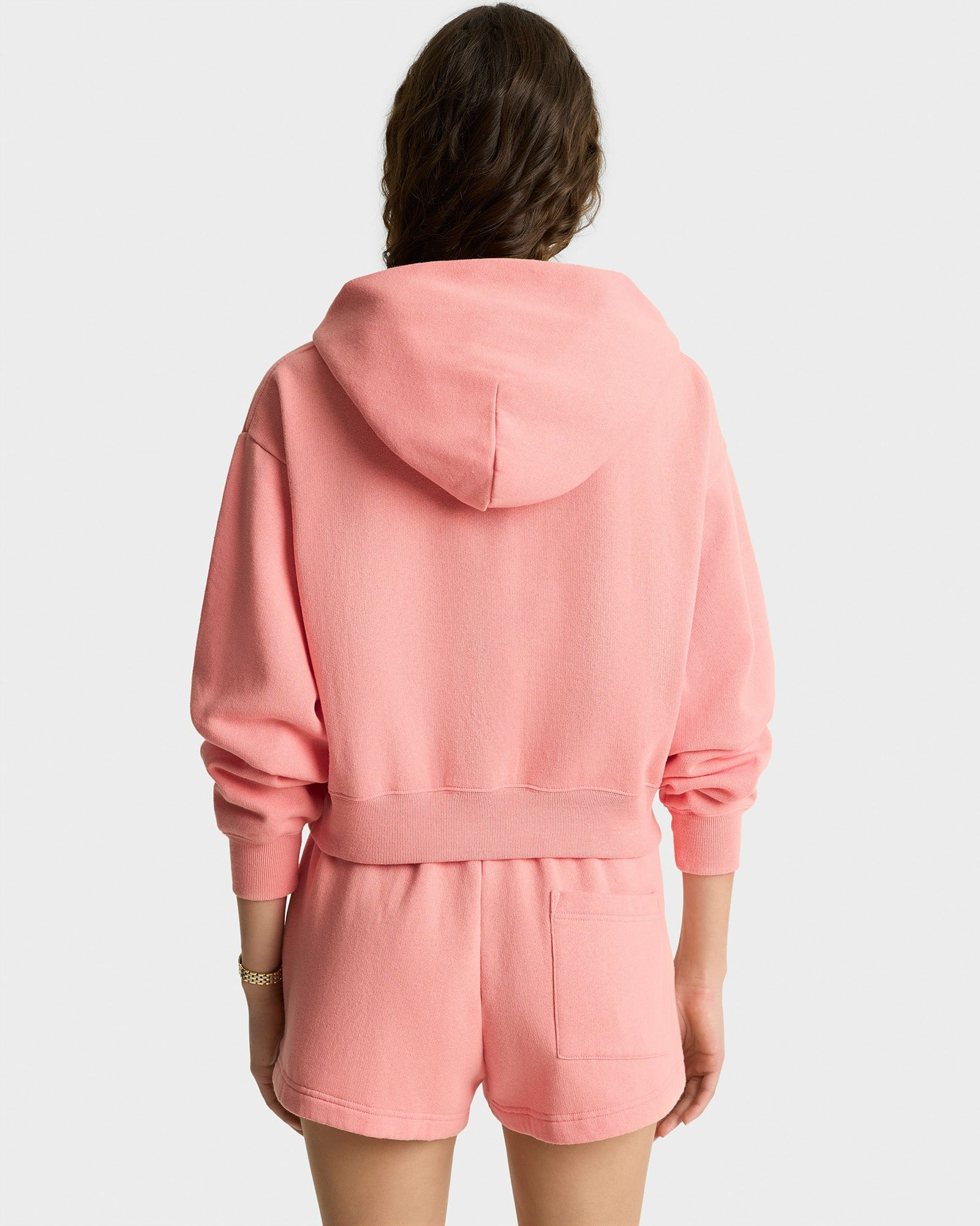 California Emblem Soft Cropped Hoodie - Carnation/White