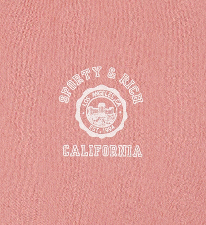 California Emblem Soft Cropped Hoodie - Carnation/White