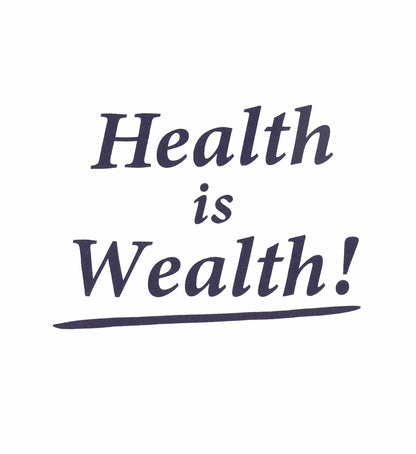 Health Is Wealth Soft Cropped Hoodie - White/Navy