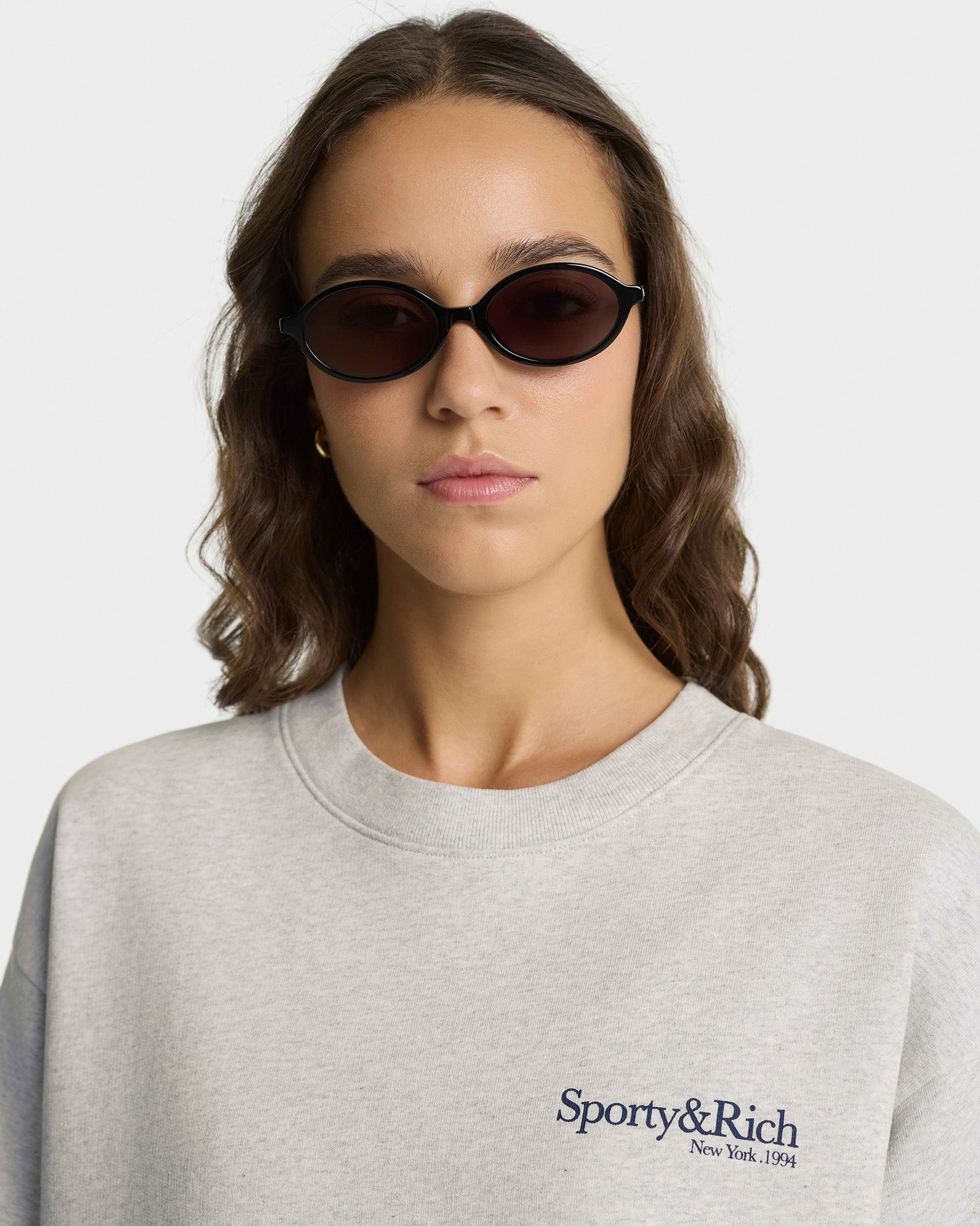 Run Club Crewneck - Heather Gray/Navy