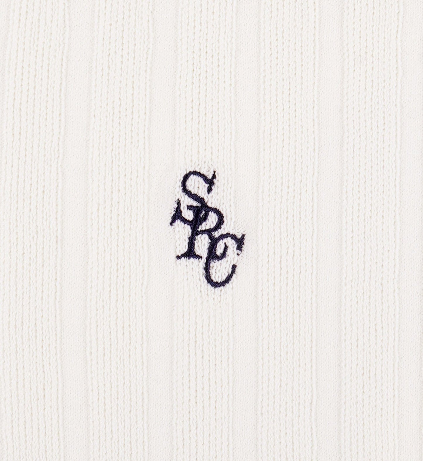 SRC Ribbed Polo - Ecru/Navy