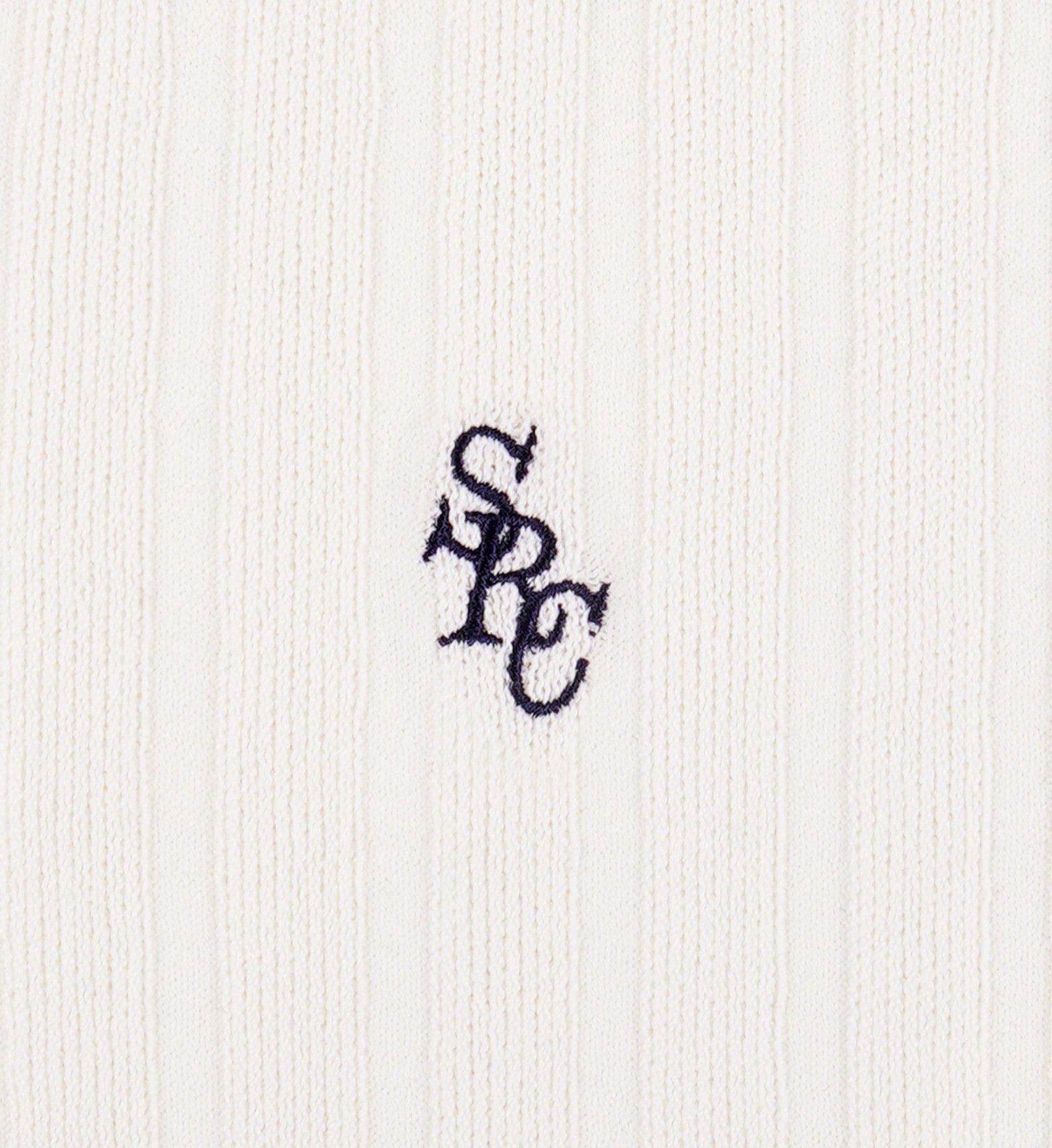 SRC Ribbed Polo - Ecru/Navy