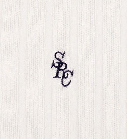 SRC Ribbed Polo - Ecru/Navy
