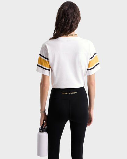 Wellness 94 Rugby Tee - White/Faded Gold/Faded Black