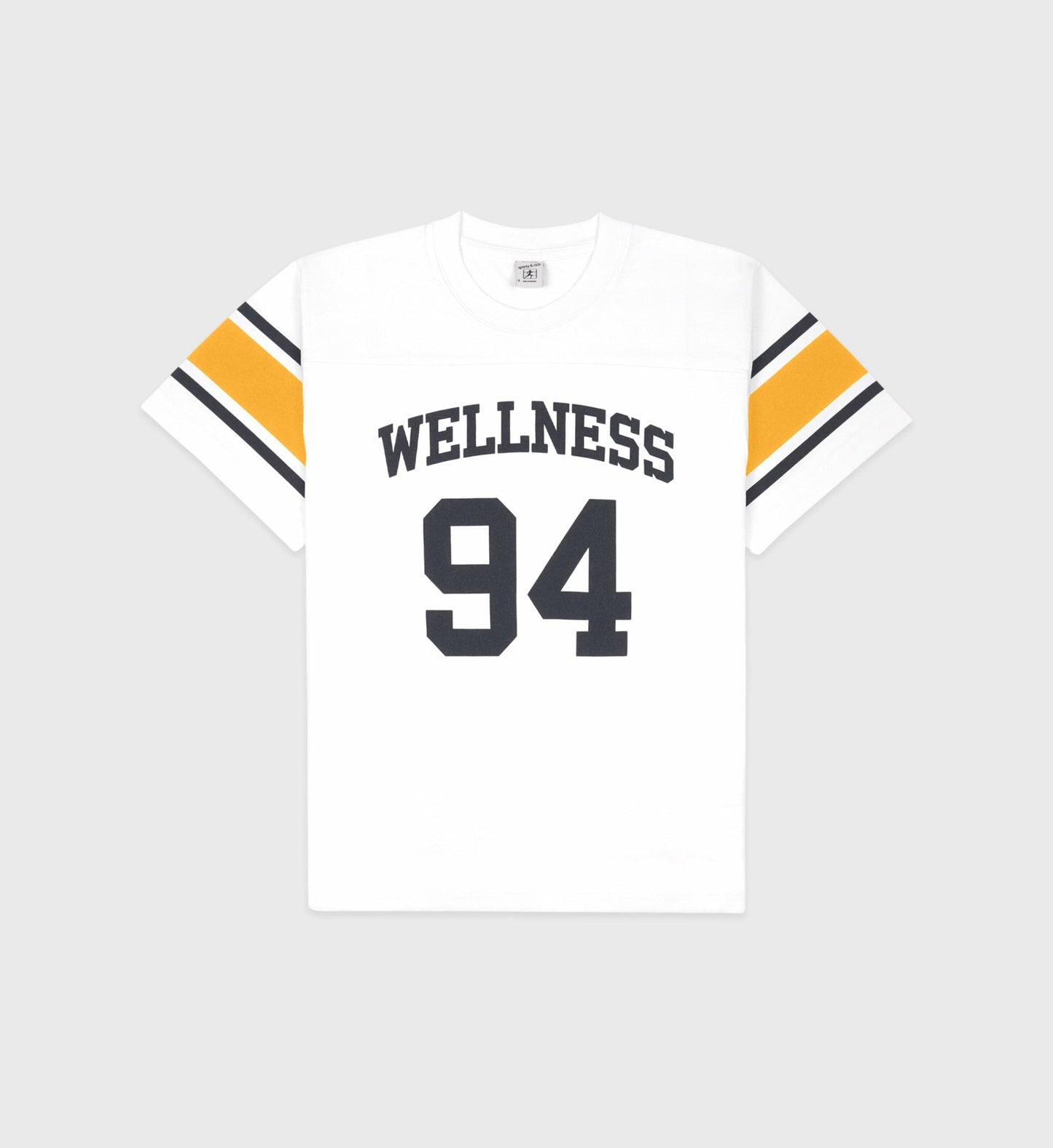 Wellness 94 Rugby Tee - White/Faded Gold/Faded Black
