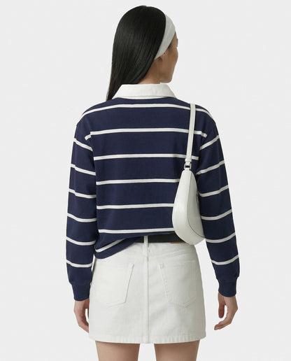 Serif Logo Rugby Polo - Navy/White