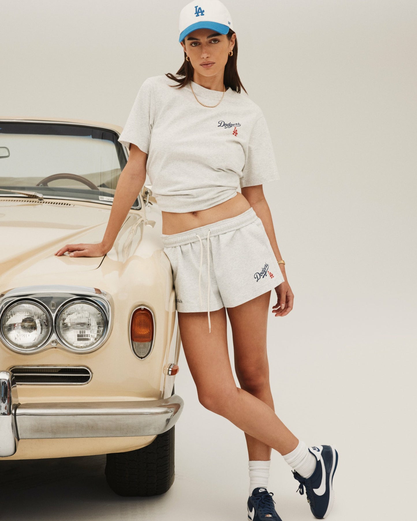 Dodgers Serif Disco Short - Heather Gray/Navy