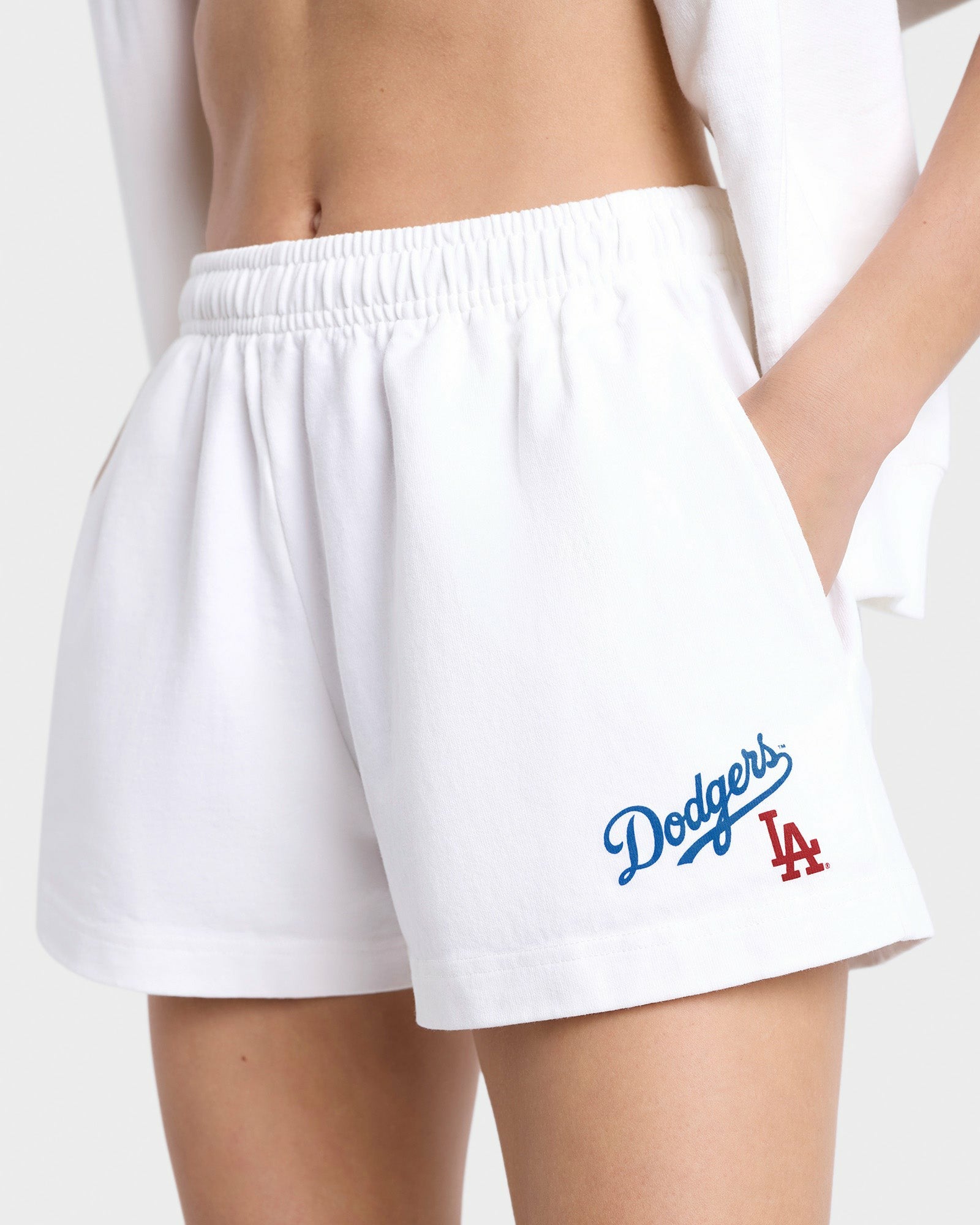 Dodgers Serif Disco Short - White/Team Blue