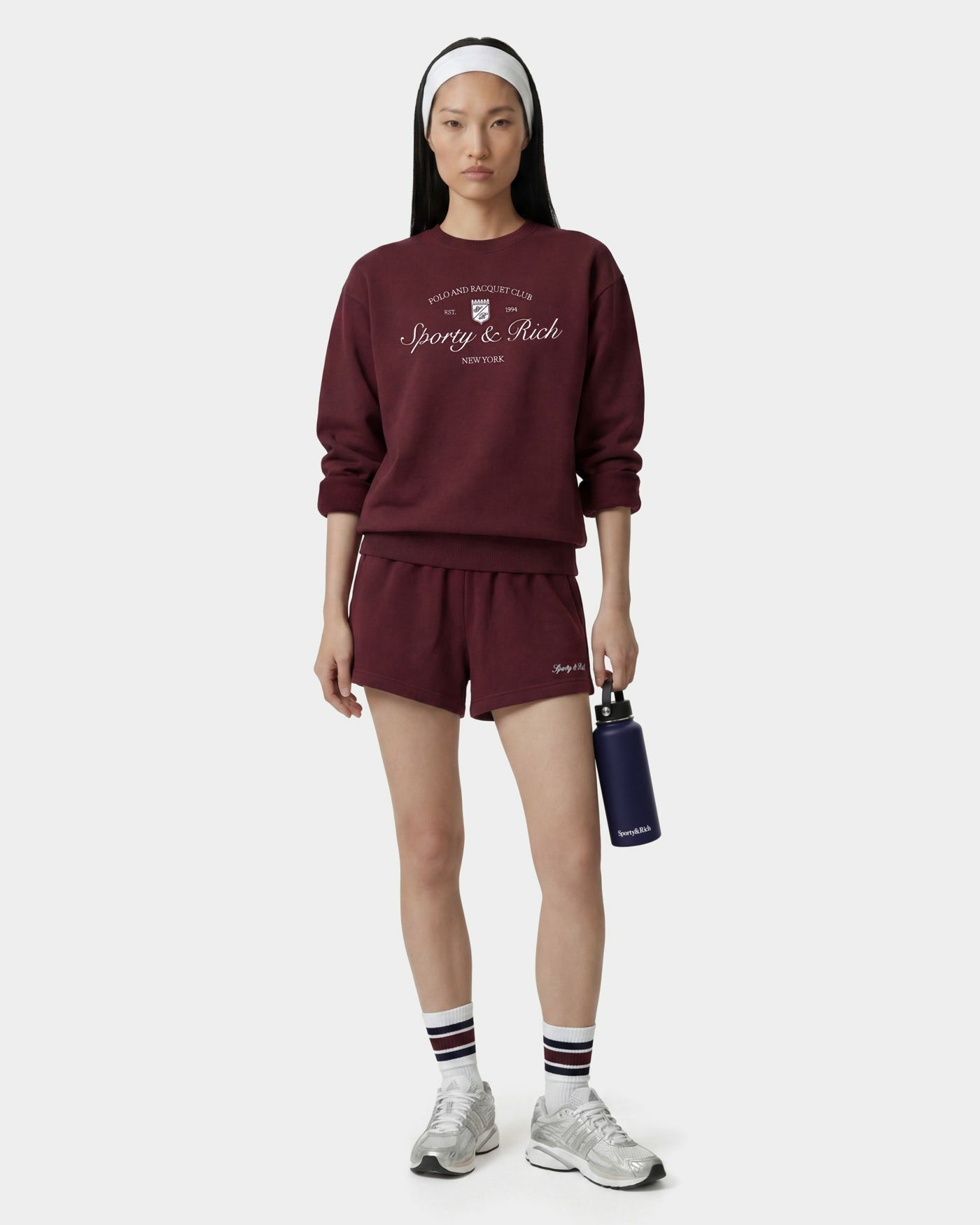 Syracuse Embroidered Disco Short - Bordeaux/White