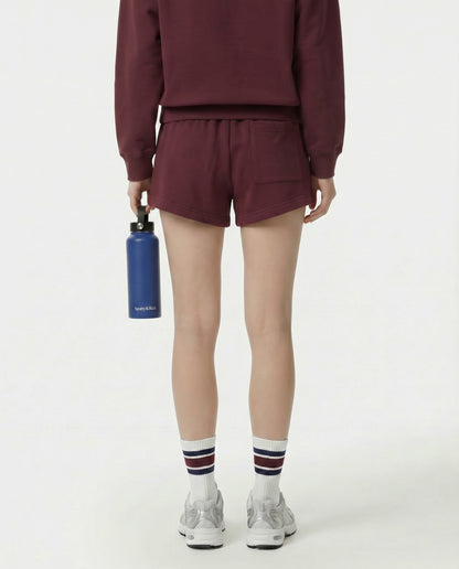 Syracuse Embroidered Disco Short - Bordeaux/White