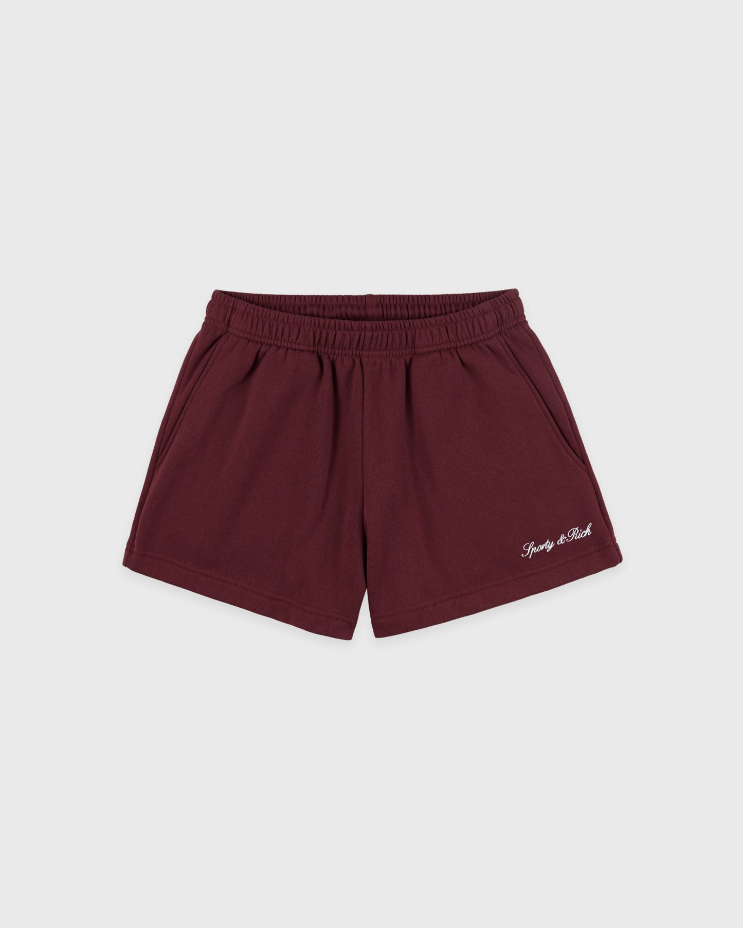Syracuse Embroidered Disco Short - Bordeaux/White