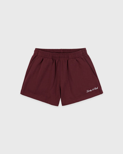 Syracuse Embroidered Disco Short - Bordeaux/White