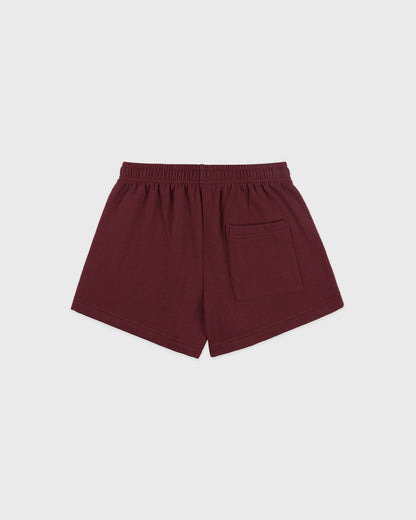 Syracuse Embroidered Disco Short - Bordeaux/White