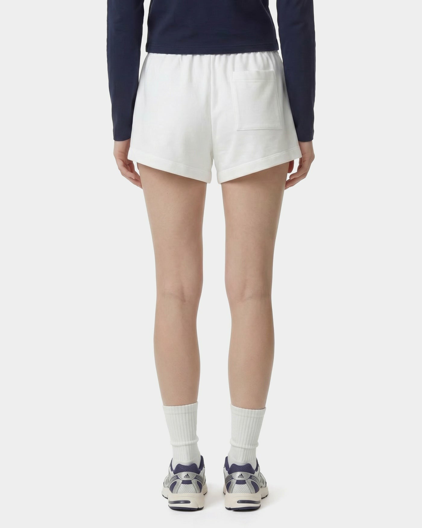 Syracuse Embroidered Disco Short - White/Navy