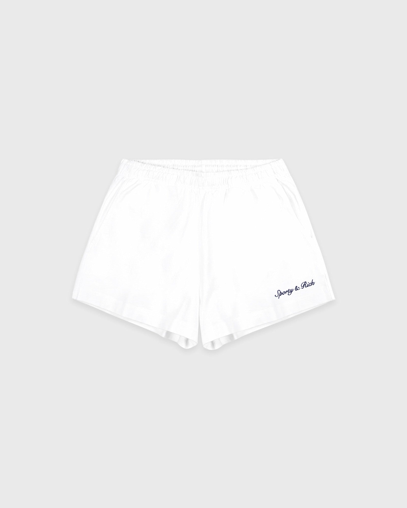 Syracuse Embroidered Disco Short - White/Navy