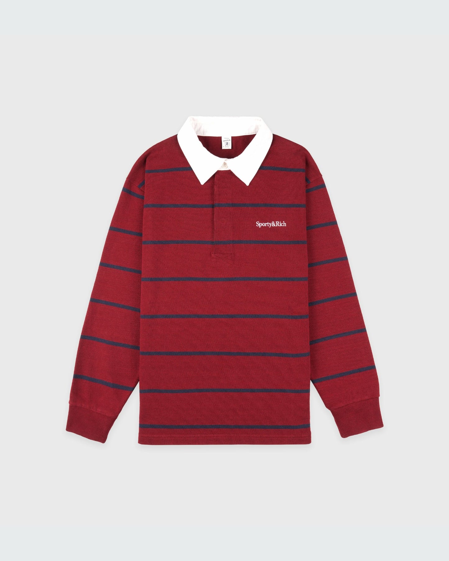 Serif Logo Rugby Polo Men - Merlot/White/Dark Navy