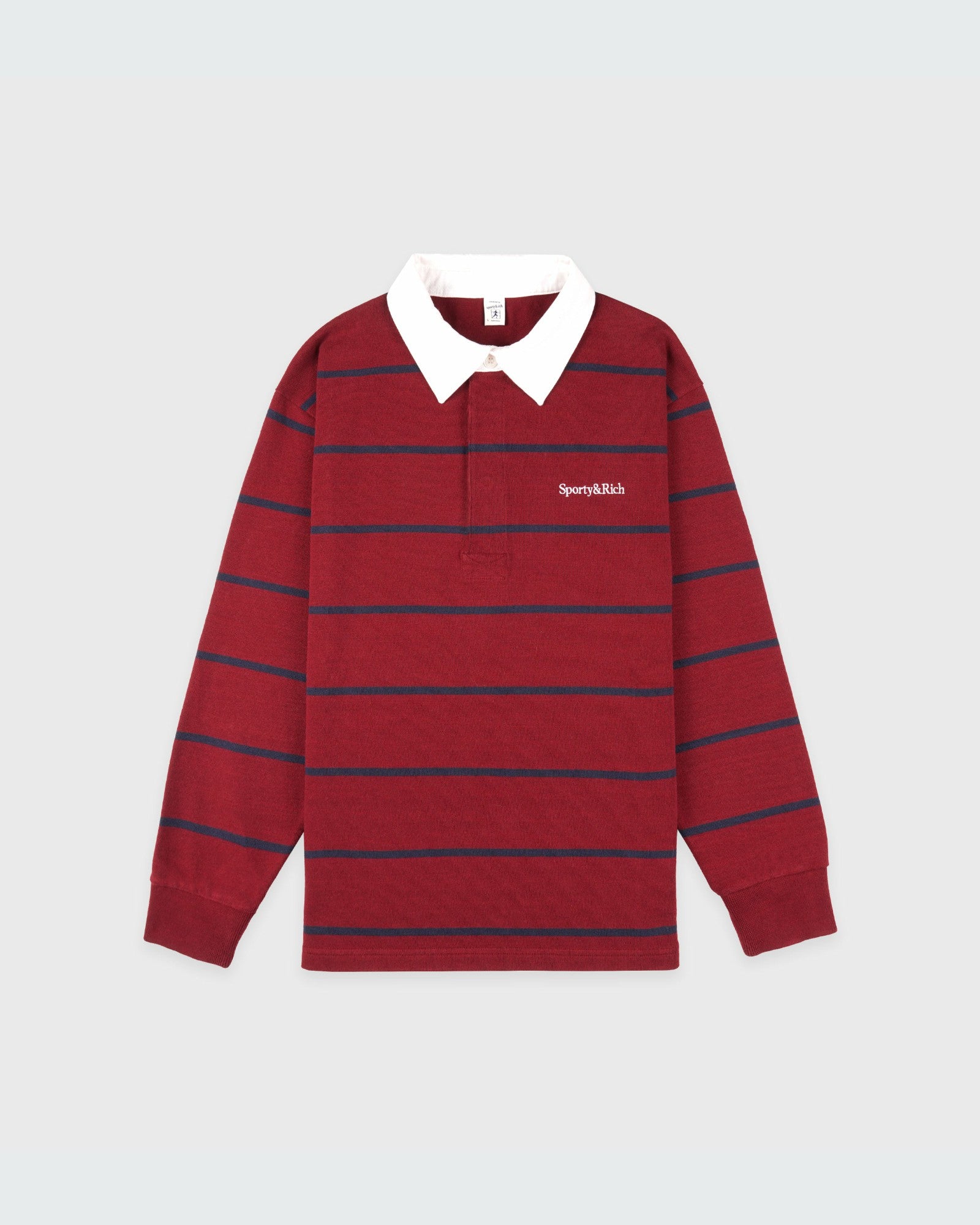 Serif Logo Rugby Polo Men - Merlot/White/Dark Navy