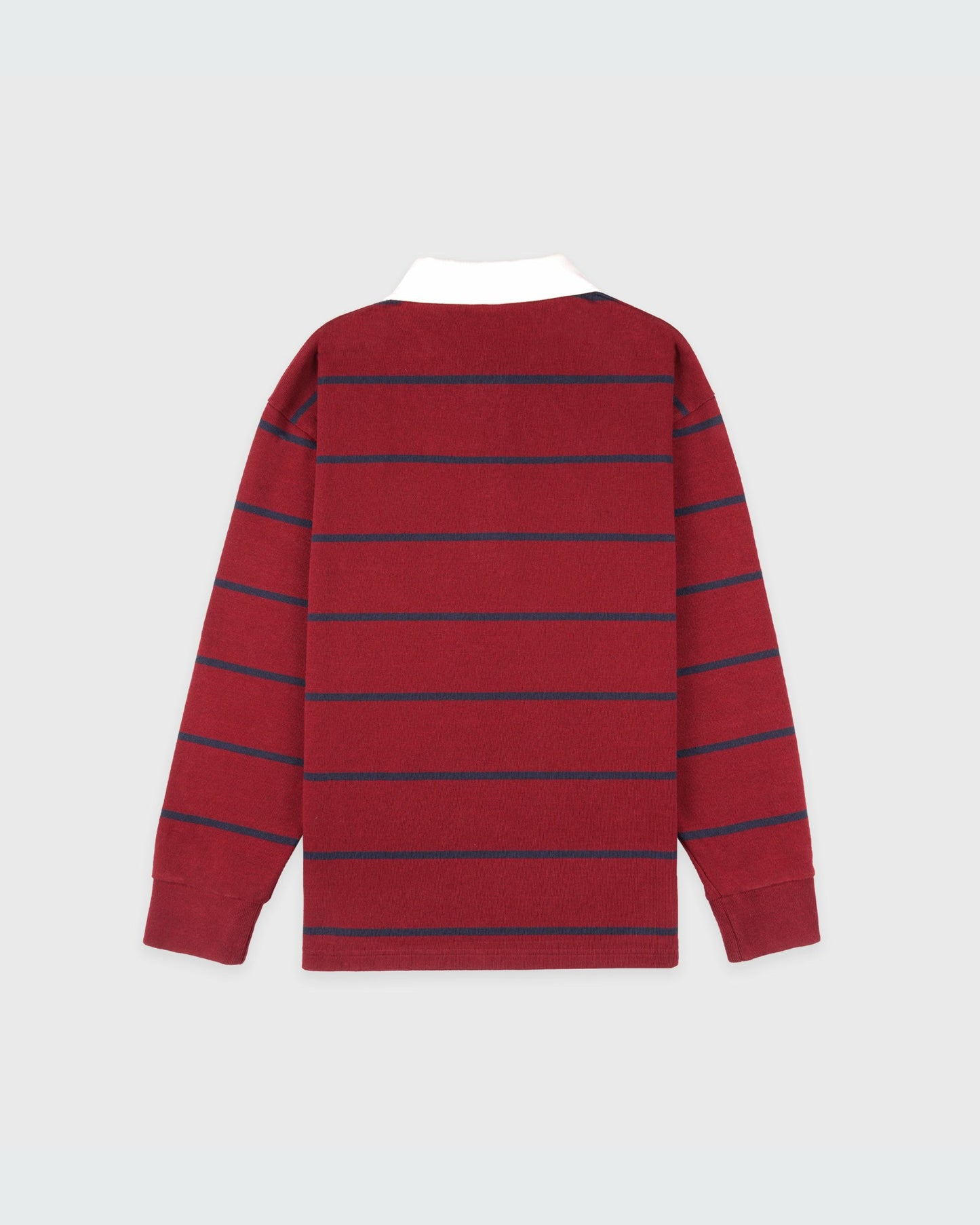 Serif Logo Rugby Polo Men - Merlot/White/Dark Navy