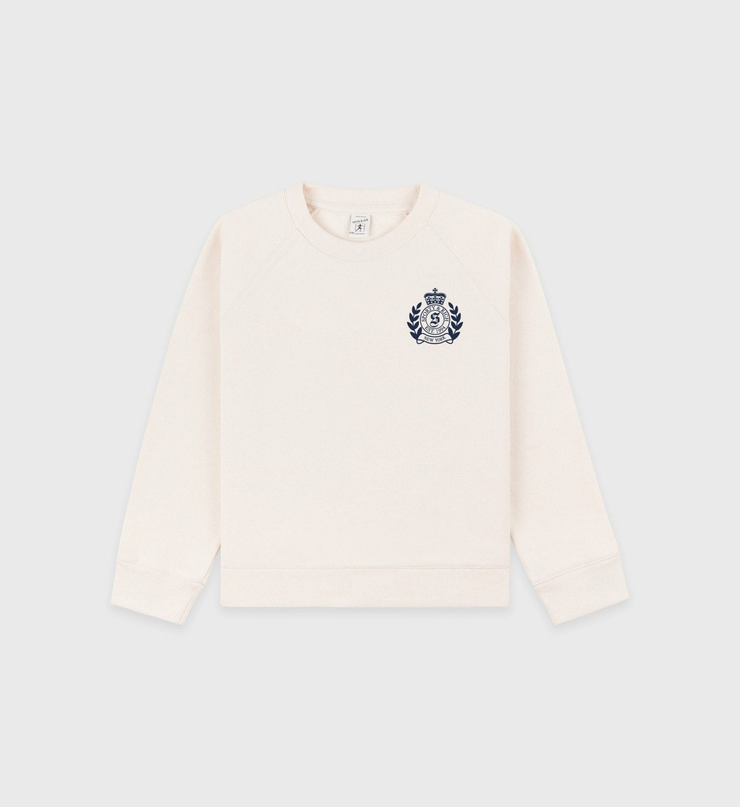 H&W Crest Kids Crewneck - Cream/Navy