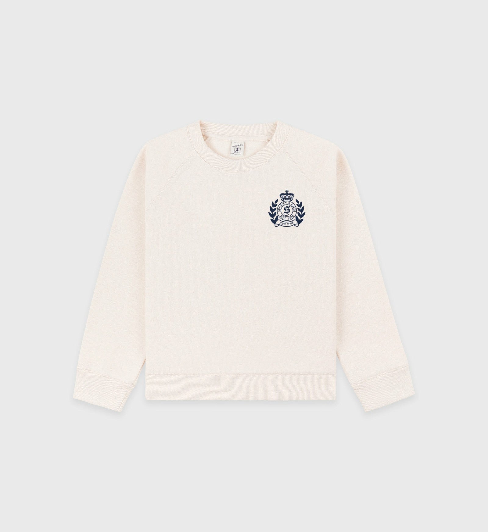 H&W Crest Kids Crewneck - Cream/Navy