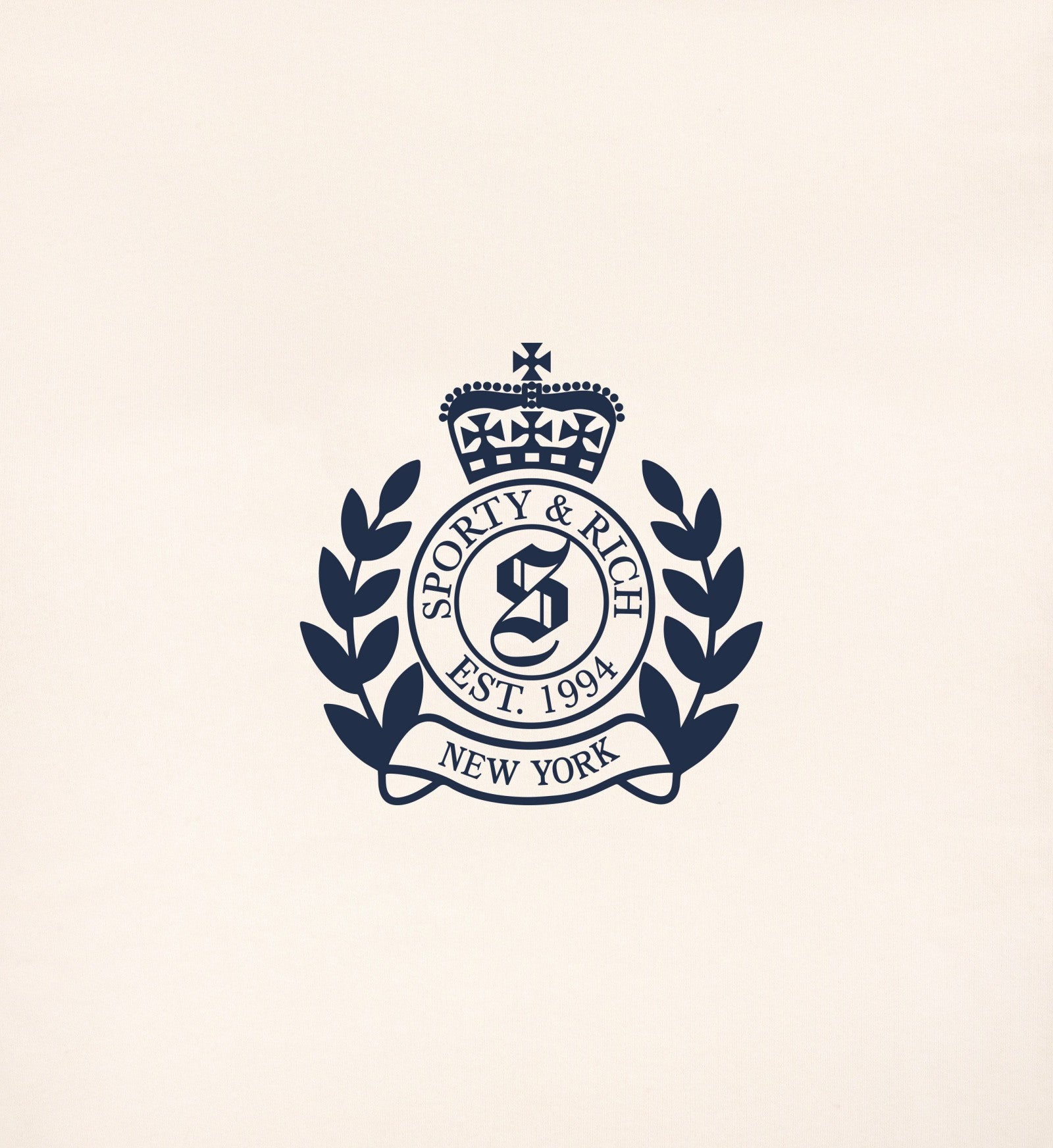 H&W Crest Kids Crewneck - Cream/Navy