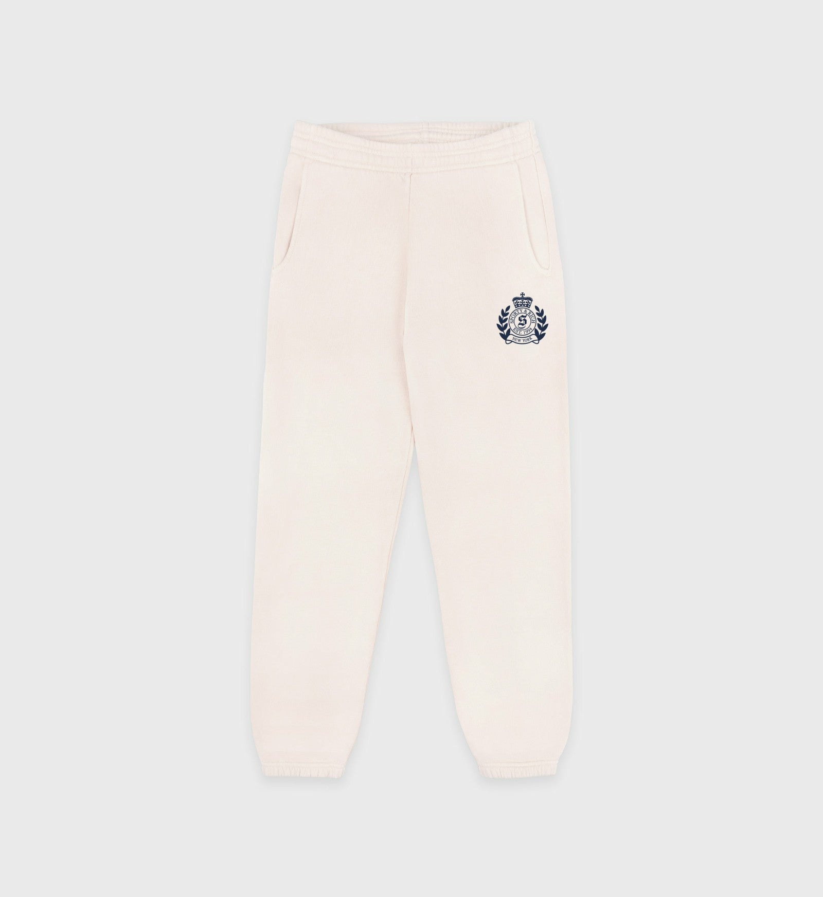 H&W Crest Kids Sweatpant - Cream/Navy