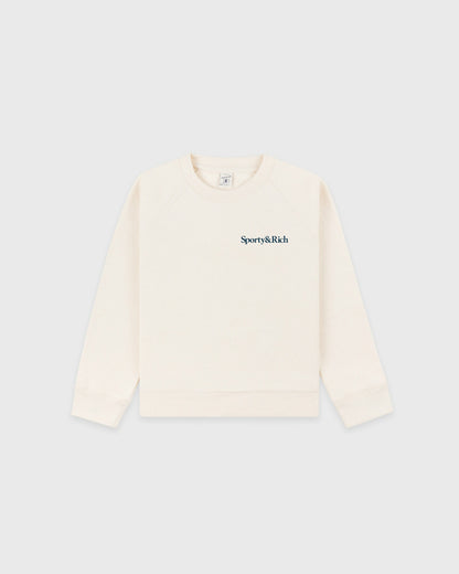 Eat More Veggies Kids Crewneck - Cream/Navy