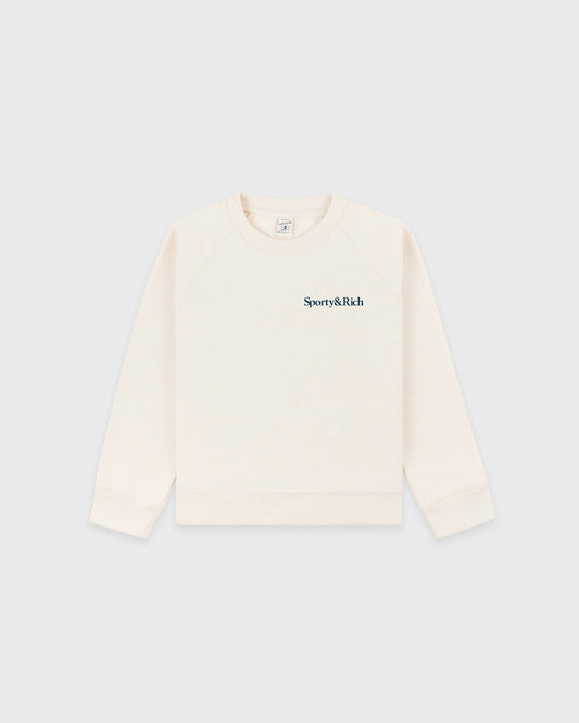 Eat More Veggies Kids Crewneck - Cream/Navy