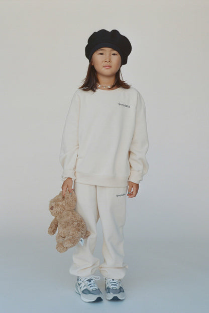 Eat More Veggies Kids Crewneck - Cream/Navy