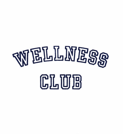 Wellness Club Flocked Kids Ringer Tee - White/Navy