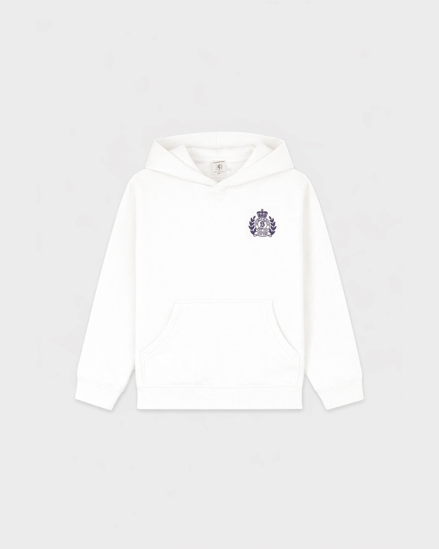 NY Crest Kids Hoodie - White/Light Navy